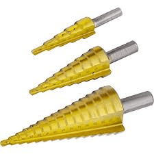 3 Pc HSS Step Drill Bits Set.